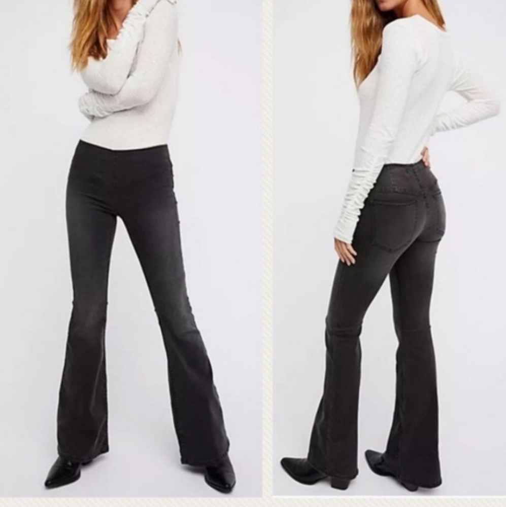 Free People Penny Pull on Flare Jeans